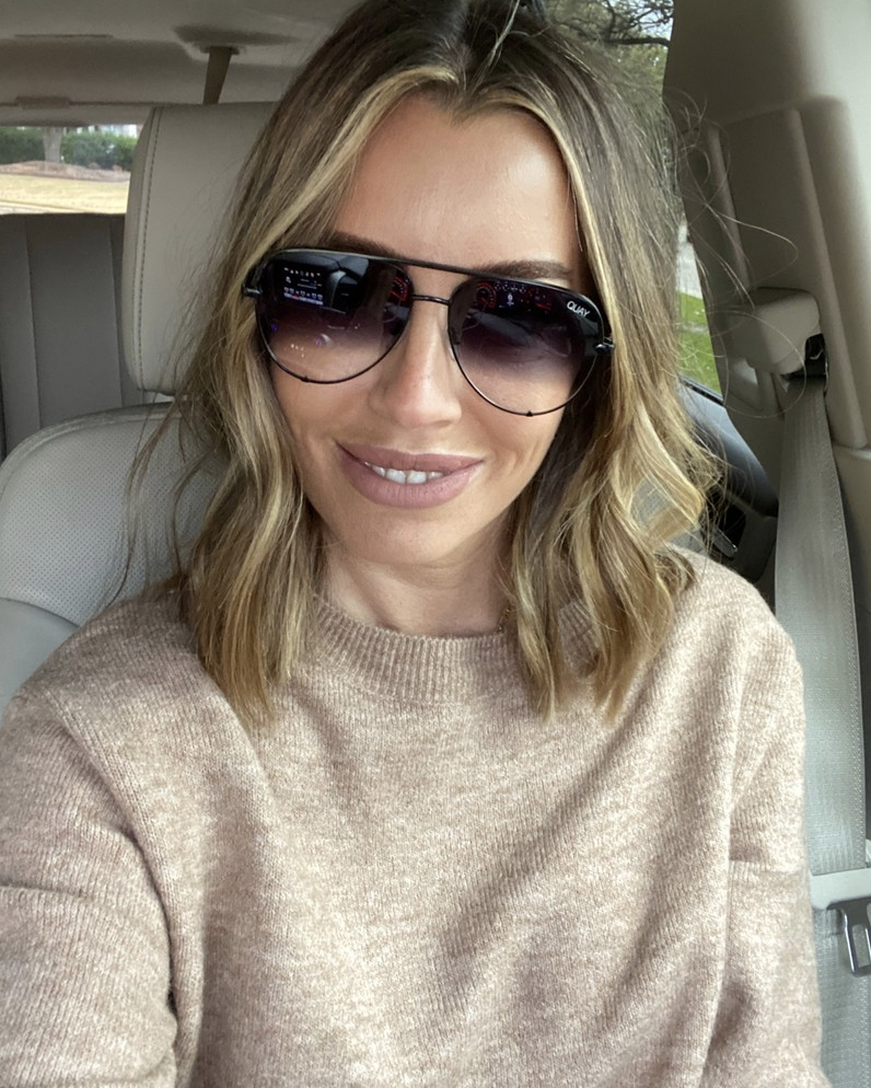 jaime shrayber wearing quay high key 62mm aviator sunglasses