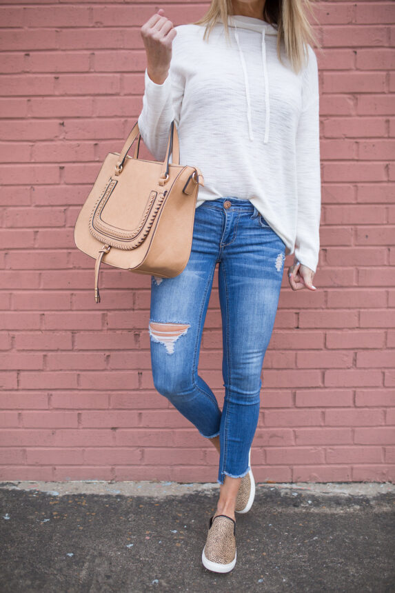 white sweater - white top - white long-sleeved sweater - white hoodie - white hoodie sweater - tunic sweatshirt