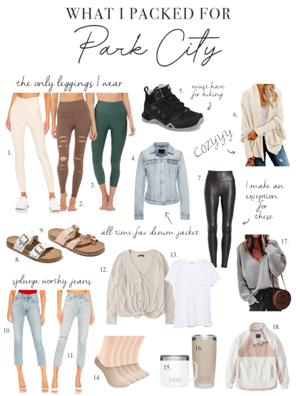 travel packing guide and what to wear for a park city summer trip