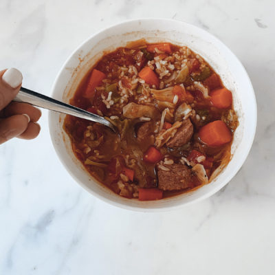 homemade smoked sausage and cabbage soup recipe for cold days