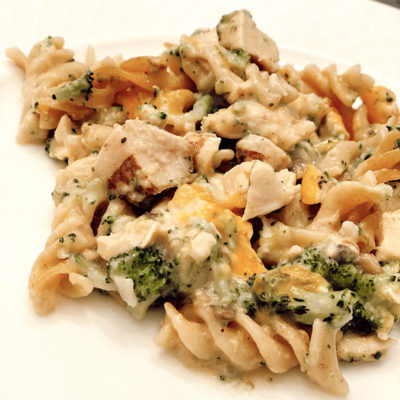 healthy easy to make homemade broccoli chicken casserole for family dinner