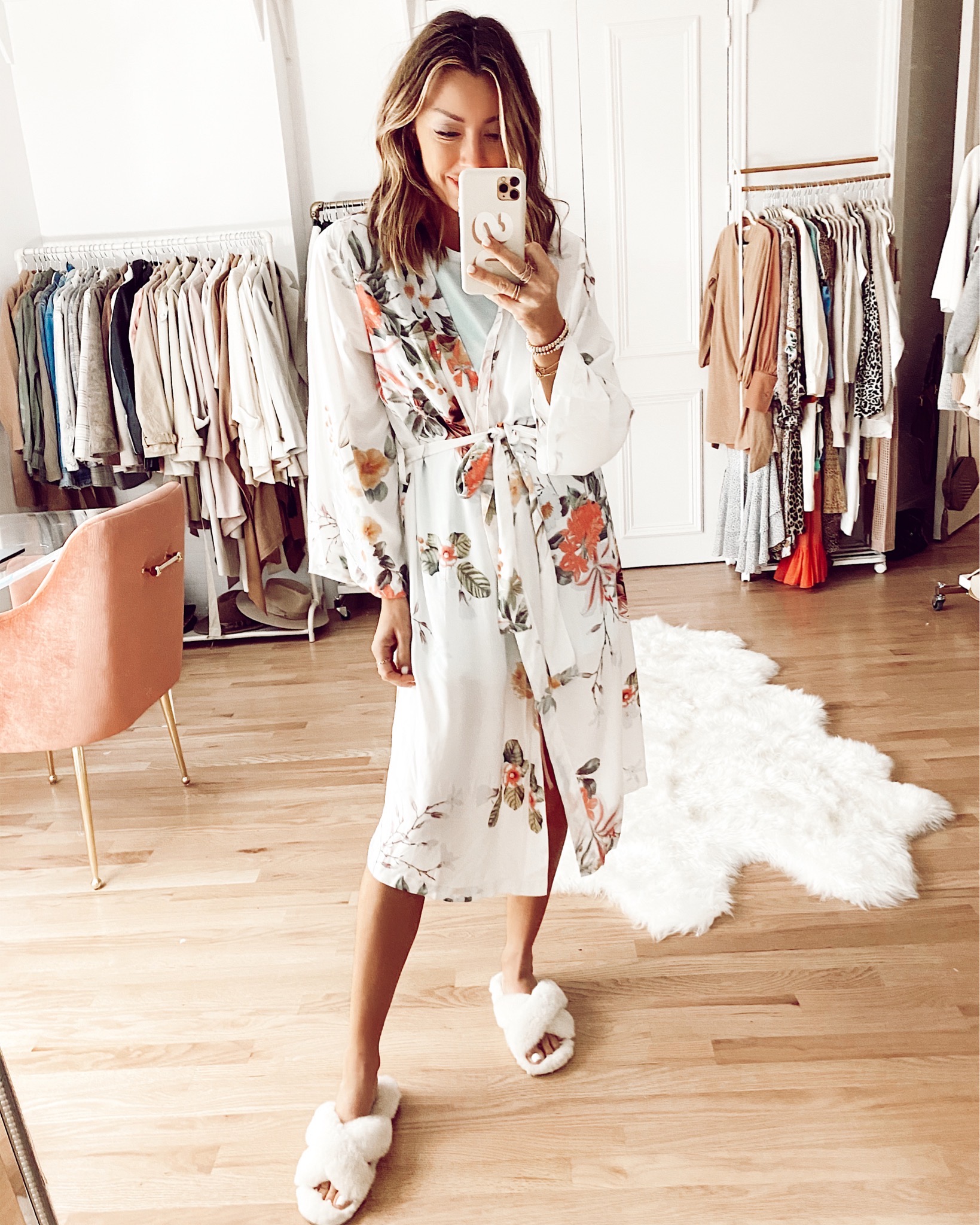 nordstrom feminine floral midi kimono lightweight robe for spring