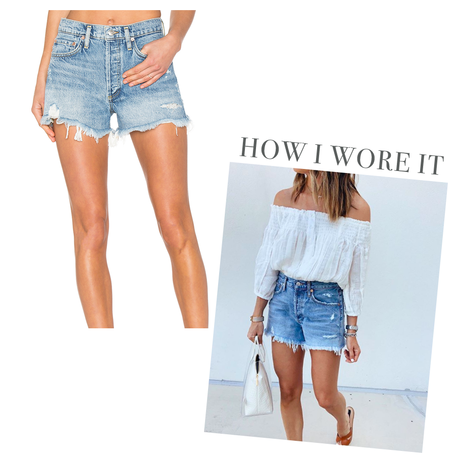 best designer denim shorts - agolde Parker vintage cut off shorts