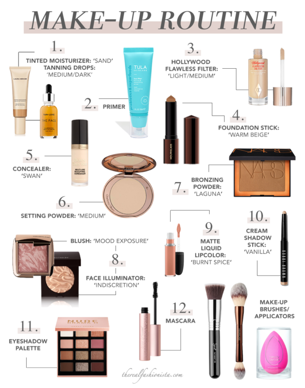 list of best makeup products and how to apply in order step by step