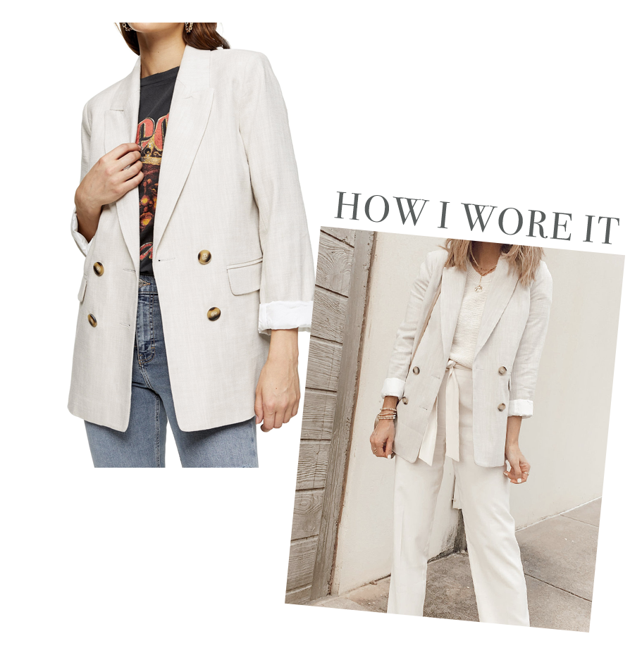 jaime shrayber wearing topshop saturday white double breasted blazer