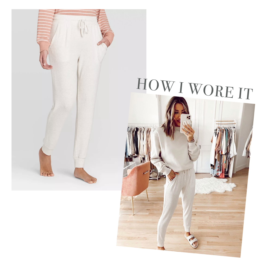 affordable neutral cream joggers - matching cream loungewear set