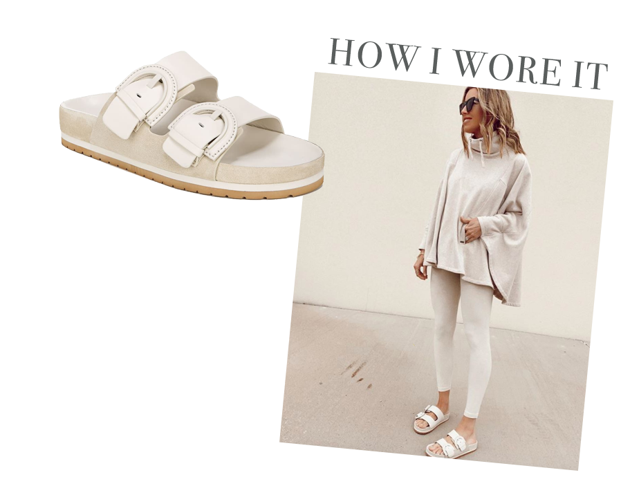 comfortable designer casual shoes - vince white glyn slide sandals