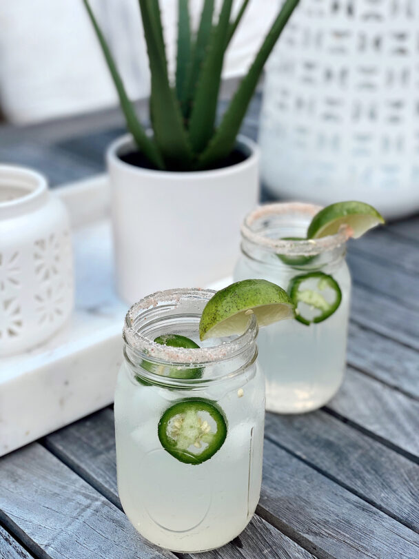 best summer cocktail - spicy margarita recipe with jalapeno and lime