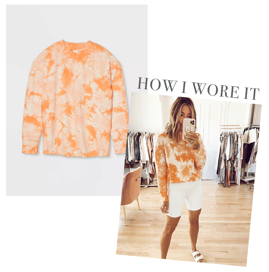 target affordable orange tie dye crewneck pullover