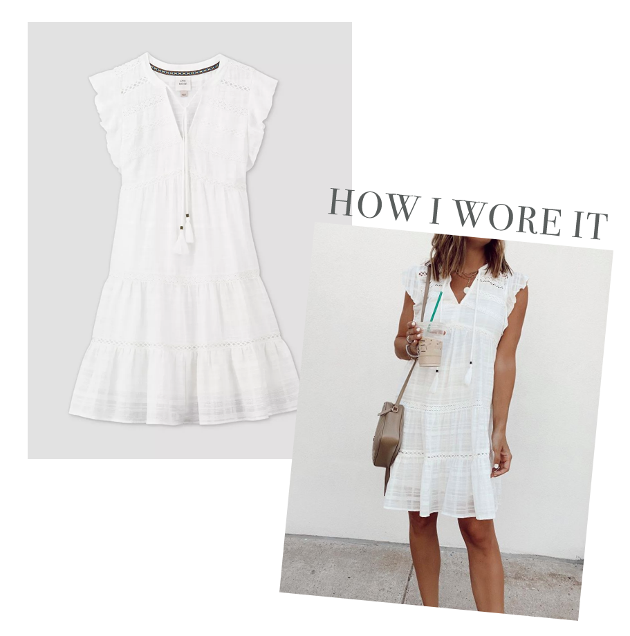 fashion blogger wearing target white flutter casual summer dress