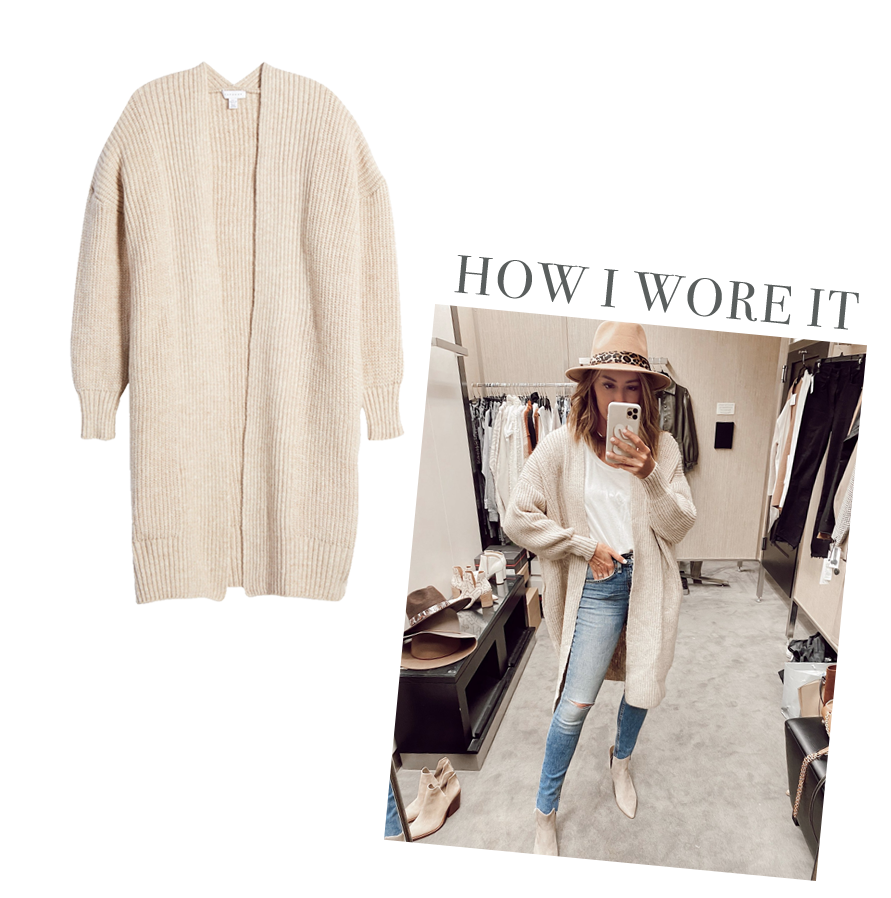 cream topshop Ribbed Open Front Cardigan - nordstrom anniversary sale 2020