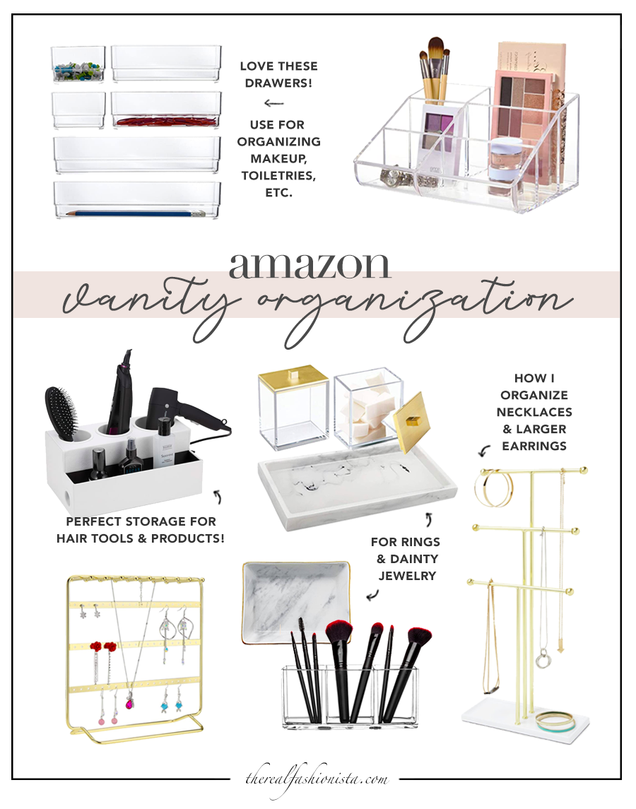 amazon vanity and bathroom beauty organization must haves