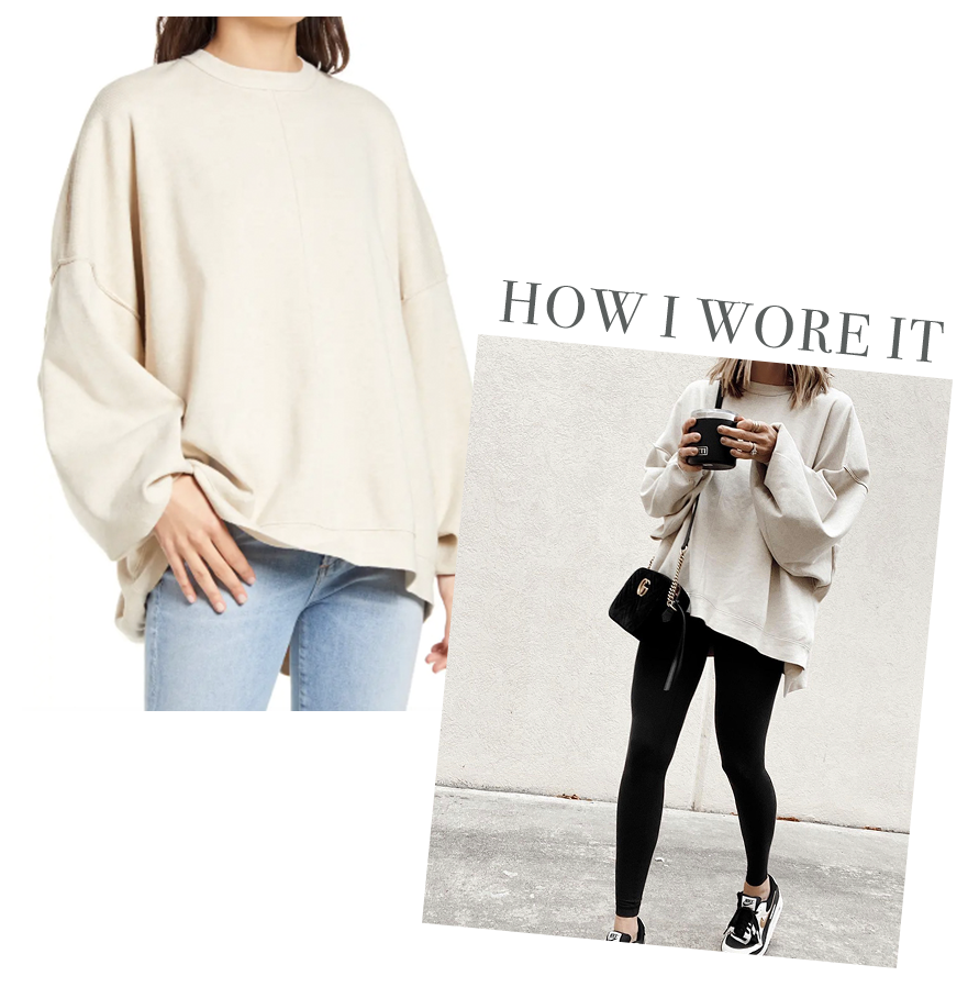 free people cream birch uptown oversized pullover sweater