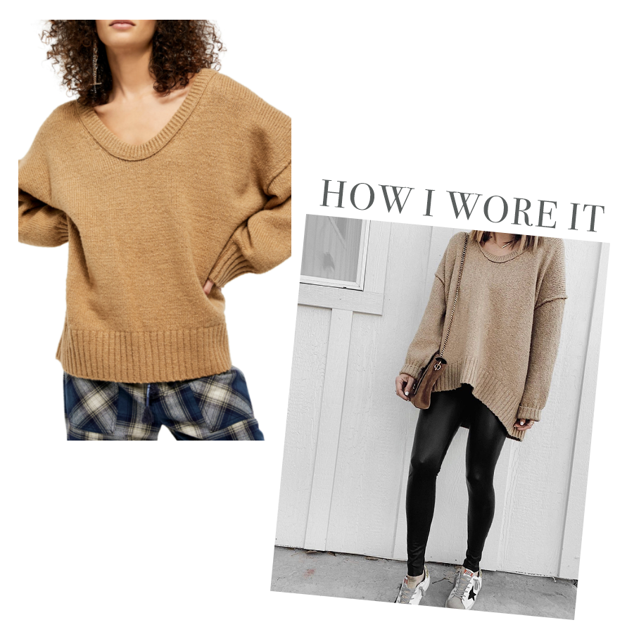 free people camel brookside sweater