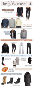 what to wear skiing - womens ski checklist