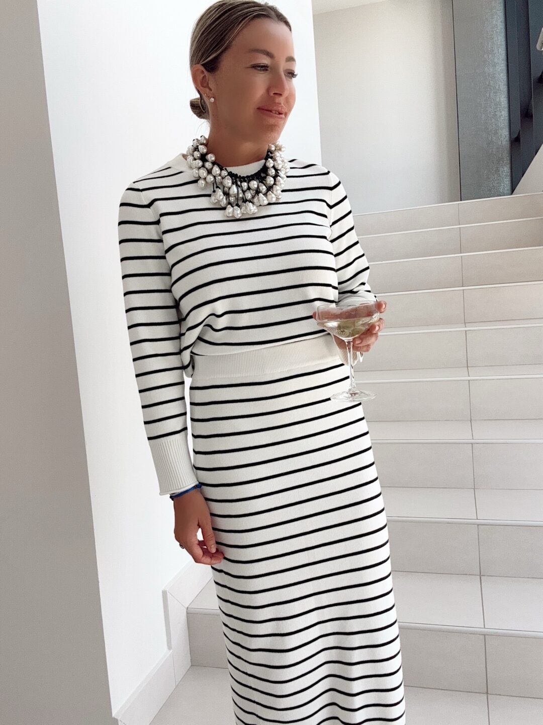 amazon striped set with skirt