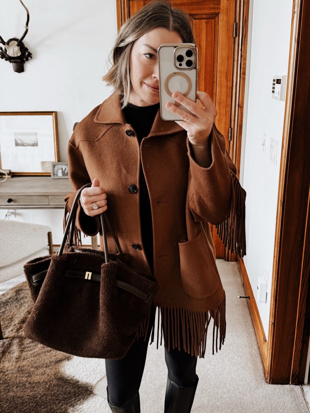 mango fringe jacket for winter