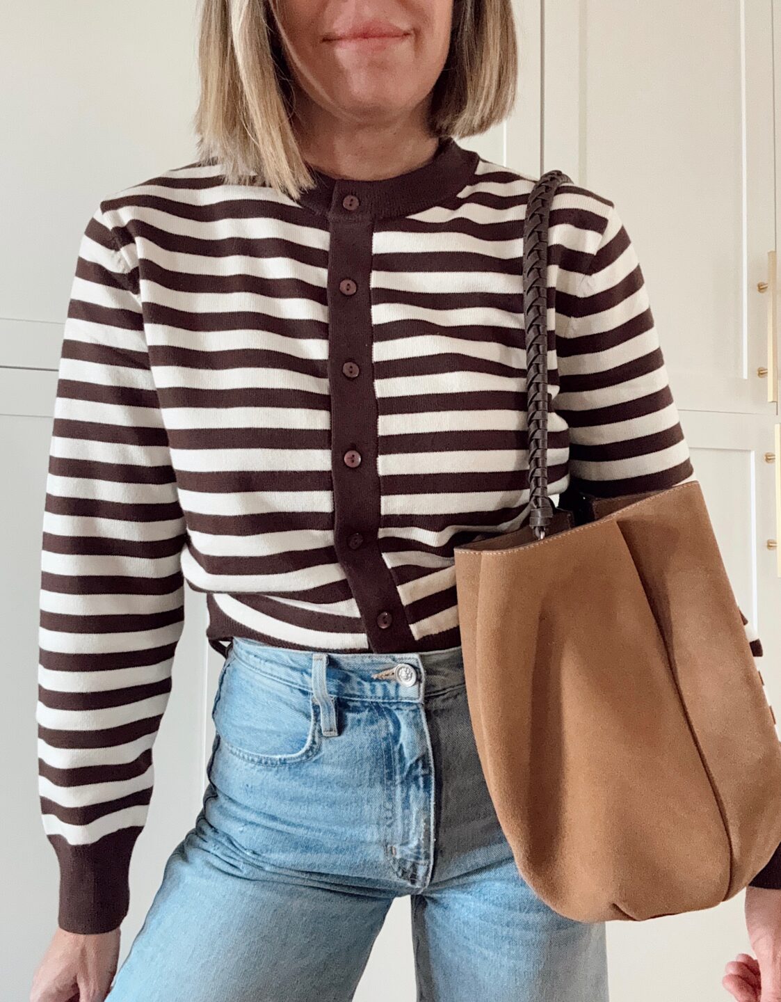 striped cardigan from zara on fashion blogger