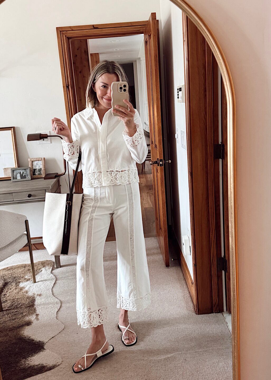 zara white crochet matching outfit for summer